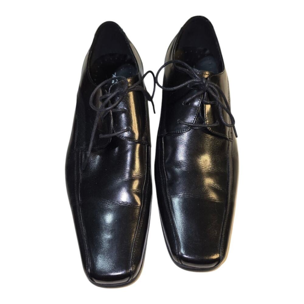 Kenneth Cole Mens Magic Place‎ Leather Formal Oxford Dress Shoe Black Size 10 M